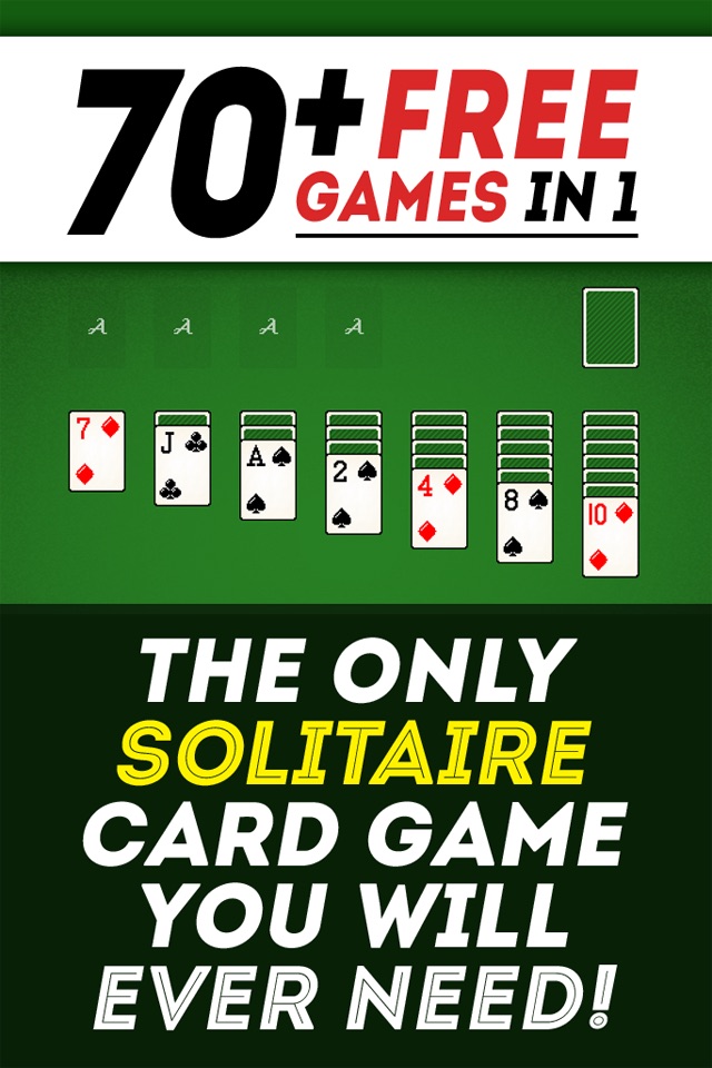 Solitaire 70+ Free Card Games in 1 Ultimate Classic Fun Pack : Spider, Klondike, FreeCell, Tri Peaks, Patience, and more for relaxing screenshot 4