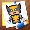 Draw for Pixel Superman Heroes