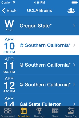 Pac 12 Baseball Schedules & Scores screenshot 2