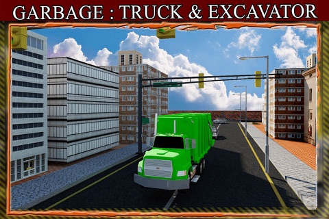Garbage Truck Simulator with Heavy Excavator Machine screenshot 2