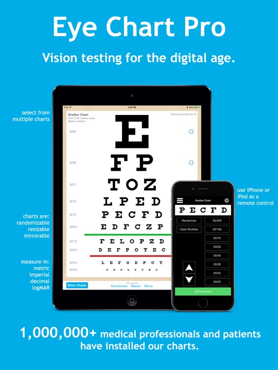 Eye Chart Pro - Test Vision and Visual Acuity better with Snellen, Sloan, ETDRS, and Near Vision Exams!