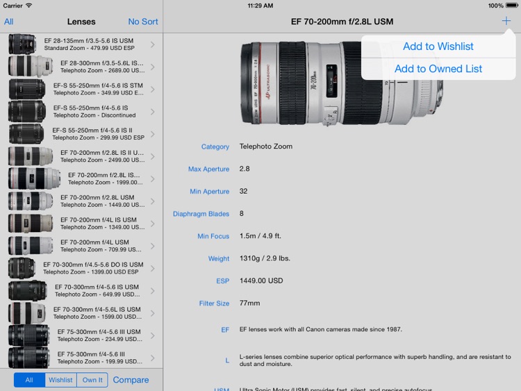 Canon Lenses+
