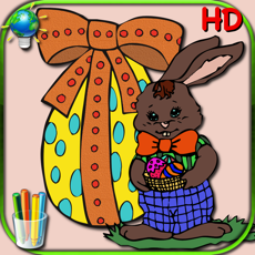 Activities of Easter coloring book for children - Coloring pages with eggs, rabbits, chickens and chicks