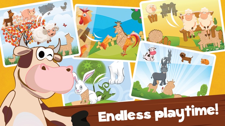 Petting farmland fun drag n drop jigsaw puzzle with lovable farm animals and matching in the barnyard screenshot-3