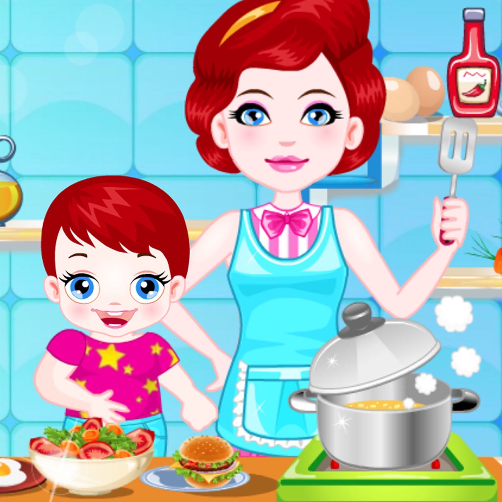 Baby Lulu Help Mommy to Cook