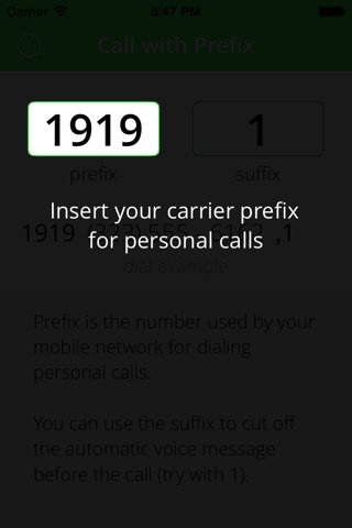 Call with Prefix screenshot 2