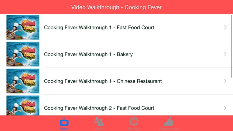 Video Walkthrough for Cooking Fever