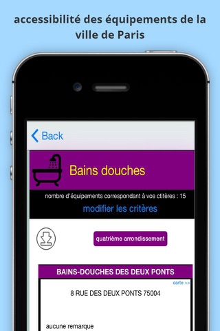 Accessibilité des équipements de la ville de Paris screenshot 4