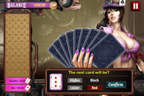 HI-LO Steampunk - Higher or Lower Top Free Guess the Cards Game screenshot 3