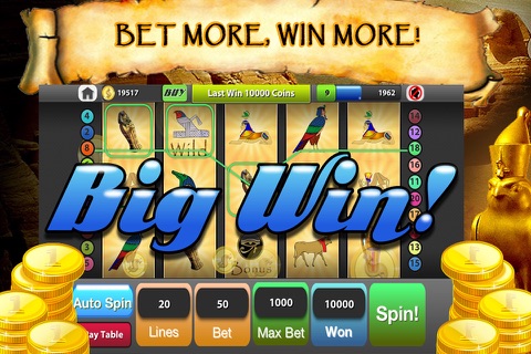 Egyptian Treasure Slots  - Casino Frenzy Ceasars Love of Alpha Bonus screenshot 2