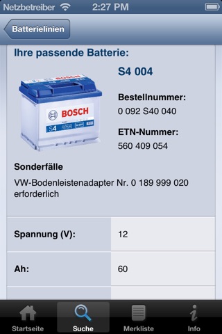Bosch Battery screenshot 4