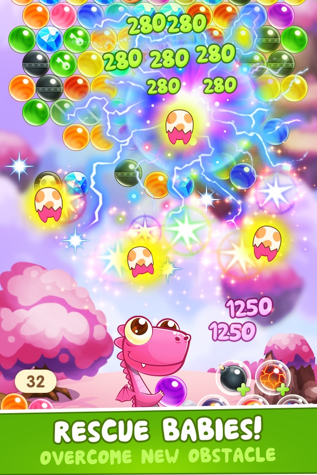 Bubble Revels - dinosaur shooter rescue babies adventure screenshot 2