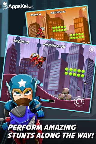 Comic Superhero Con-man Biker – Super Stunt of Steel Hero 2 Games PRO screenshot 2