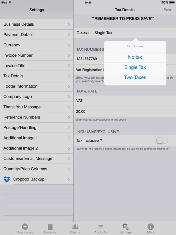 Easy Mobile Invoice App For iPad