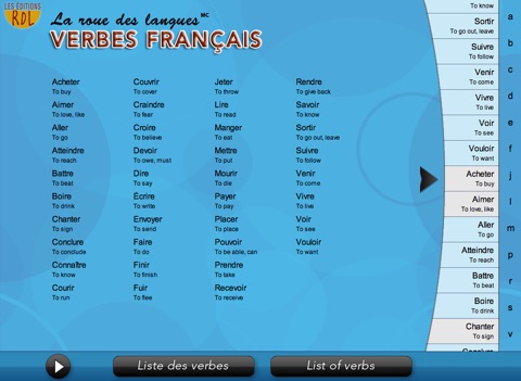 La roue des langues - Verbes français screenshot 3
