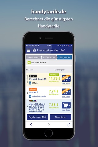 handytarife.de - Tarifvergleich und Tarifrechner für Mobilfunktarife und Smartphones screenshot 2