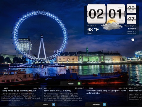 Скриншот из Night Stand for iPad - Free Alarm Clock, Weather & Social Reader