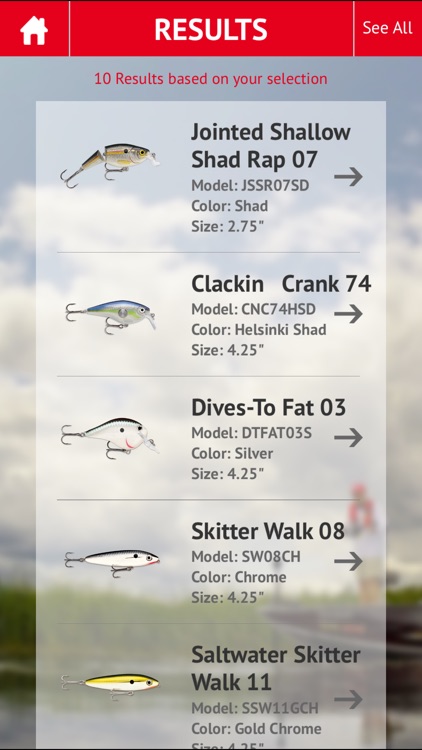 Rapala Lure Selector