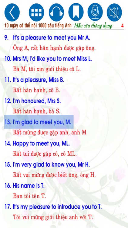 10 ngày có thể nói 1000 câu tiếng Anh – Mẫu câu thông dụng (In 10 days can say 1000 English Sentences – Common Sentences) screenshot-3