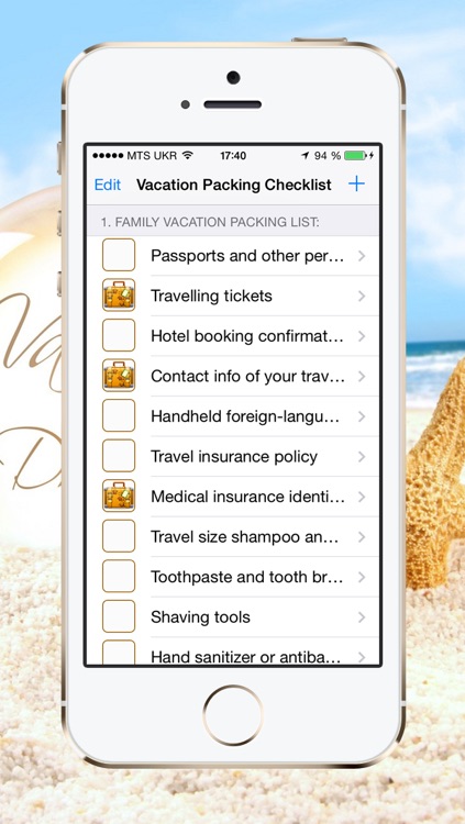 Vacation Packing Checklist