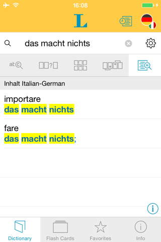 Italienisch <-> Deutsch Wörterbuch Basic mit Sprachausgabe screenshot 2