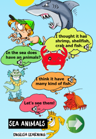 Sea animals in english language screenshot 2