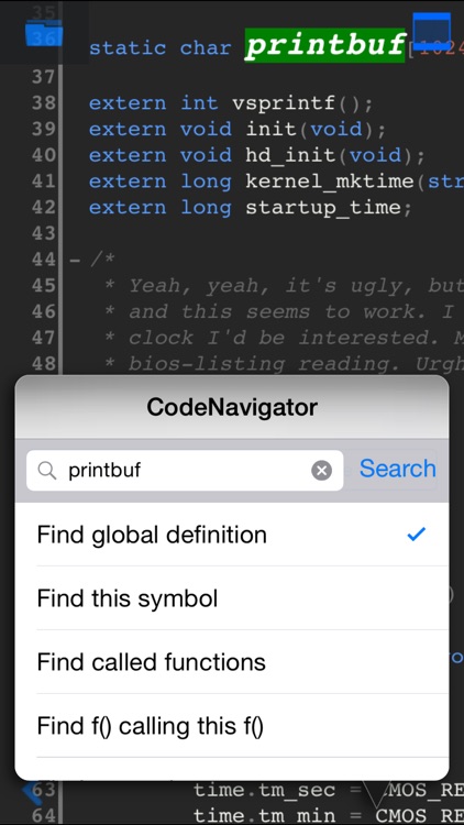 CodeNavigator for iPhone