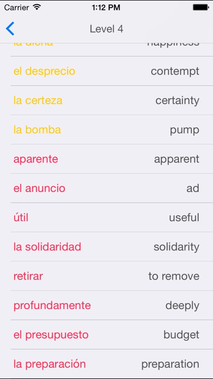 Spanish Vocabulary - Test and Learn