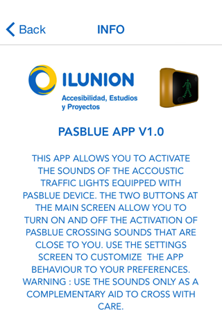 Pasblue (LE), Semáforos Acústicos screenshot 2