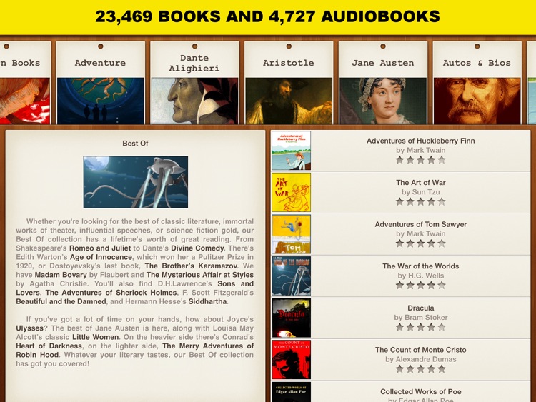 Classicly HD ~ 26,416 books and audiobooks. The ultimate library.