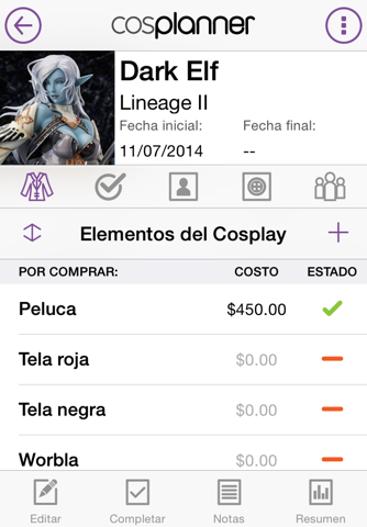 Cosplanner screenshot 2