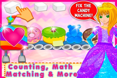 Valentine's Princess Candy Kitchen Deluxe -  Educational Games for kids & Toddlers to teach Counting Numbers, Colors, Alphabet and Shapes! screenshot 4