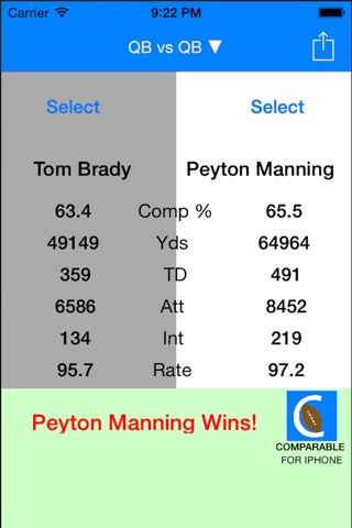 Comparable Football - Stats & Matchups screenshot 2