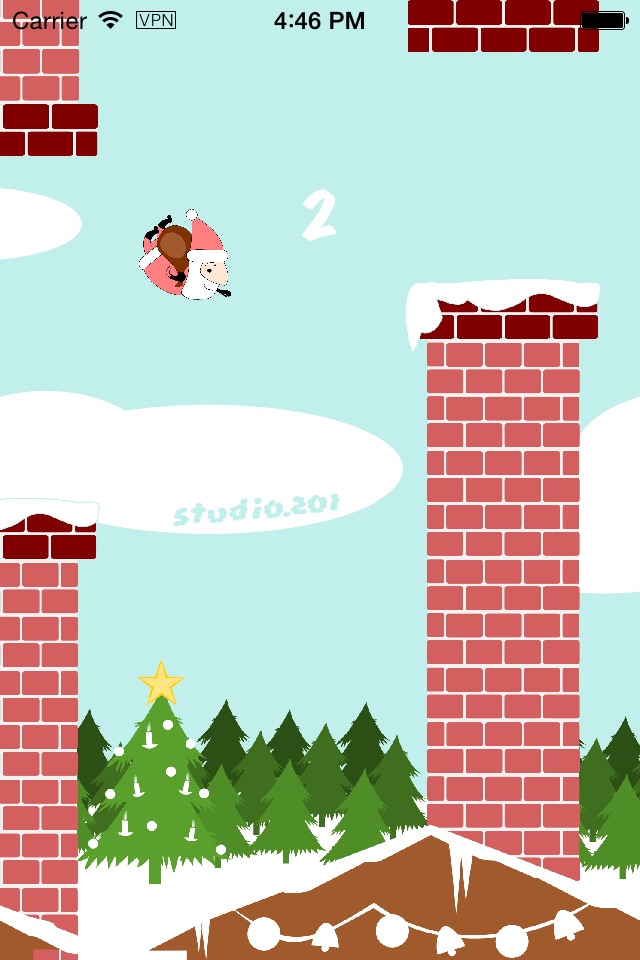 Flappy Santa Rises screenshot 2