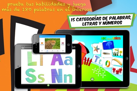 Aprende Inglés ABC para los Niños - Lecciones de vocabulario, pruebas y juegos educativos con audio y tarjetas flash para el bebé, preescolar, escolar y jardín de la infancia hijos e hijas screenshot 2