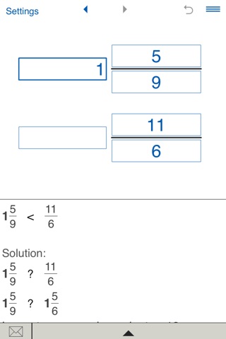 Compare fractions calculator screenshot 2