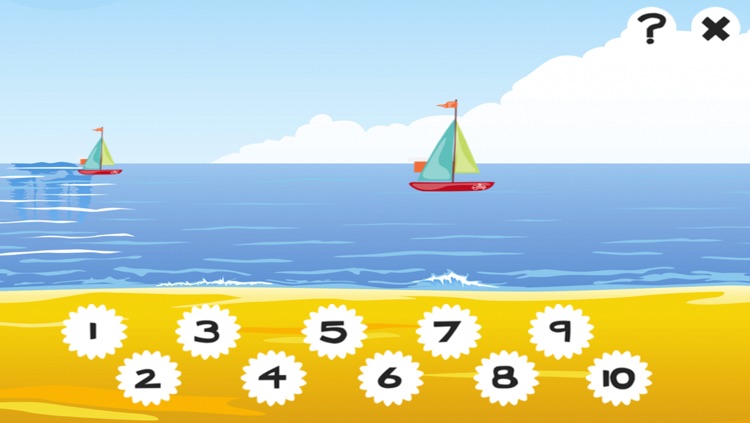 Ahoy sailing boat! Counting game for children: learn to count numbers 1-10