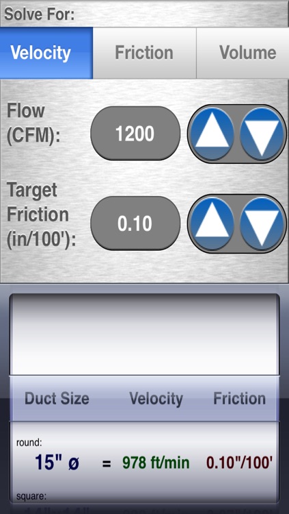 HVAC Duct Size Calculator