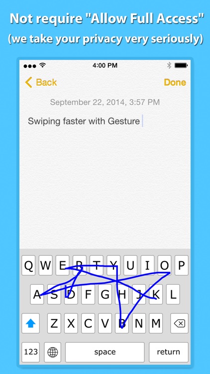 Gesture Keyboard ™ native keyboard extension for iOS 8