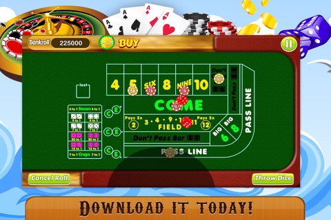 Craps Table LITE - Best Free Casino Betting Game screenshot 3
