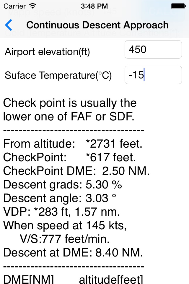 Calculator for Flight screenshot 2