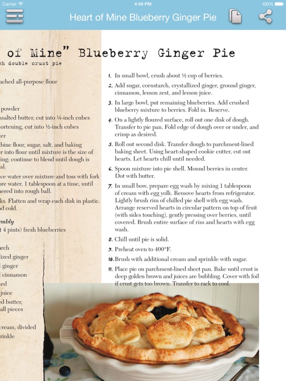 Baking - Pie Recipes for iPad