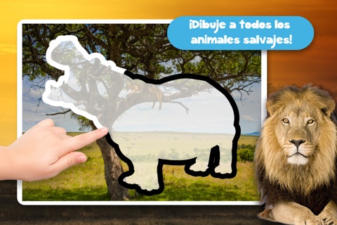 Kids Puzzle Teach me Tracing & Counting with Wild Animals Photo: Draw your own giraffe, zebra, hippo and lion and learn all about the safari screenshot 2