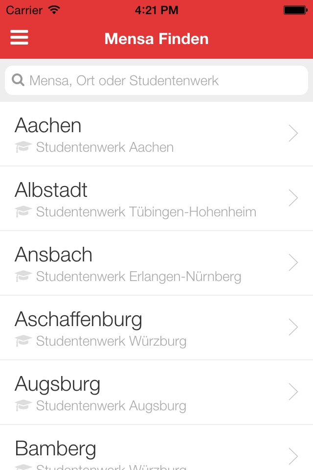 Meine Mensa - Speiseplan für alle Universitäten und Hochschulen in Deutschland screenshot 2