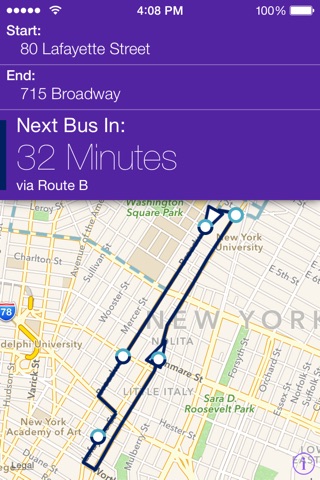 NYU Bus Tracker screenshot 3