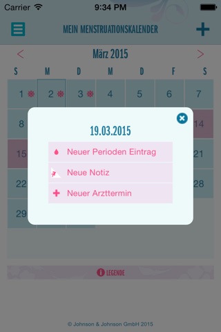o.b.® Menstruations-Kalender screenshot 3