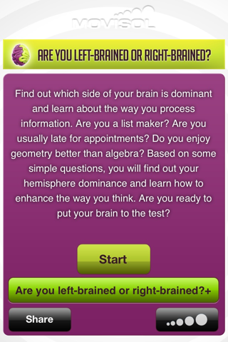 Cerebral hemispheres: how do you use your brain? screenshot 2