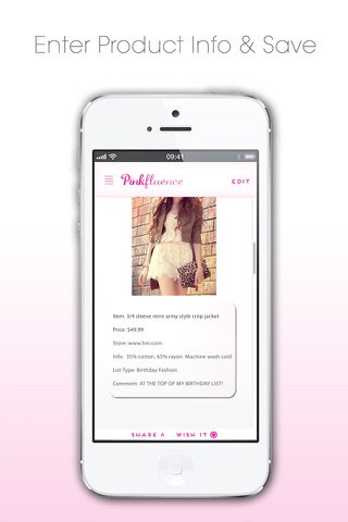 Pinkfluence - A girl's shopping wish list! screenshot 2
