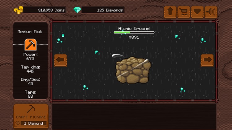 Pickaxe: Adventurous powerful free mining idle game, break stones and discover the blacksmith in you!