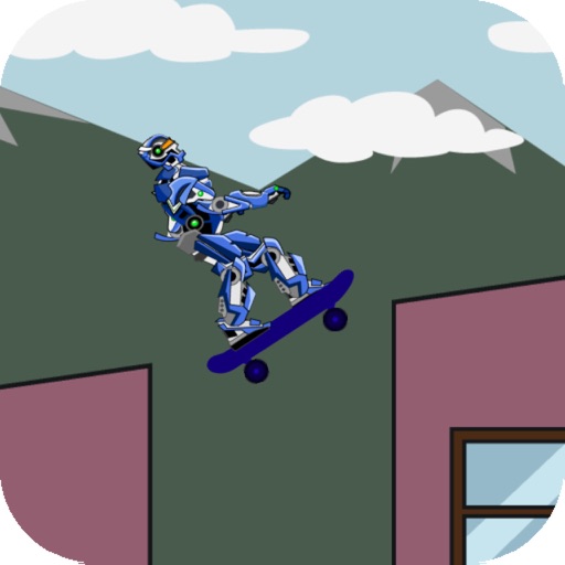Robot Skate Jumper Icon